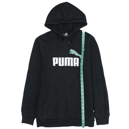 Puma Women's Black Small Pullover Hoodie with Logo Print