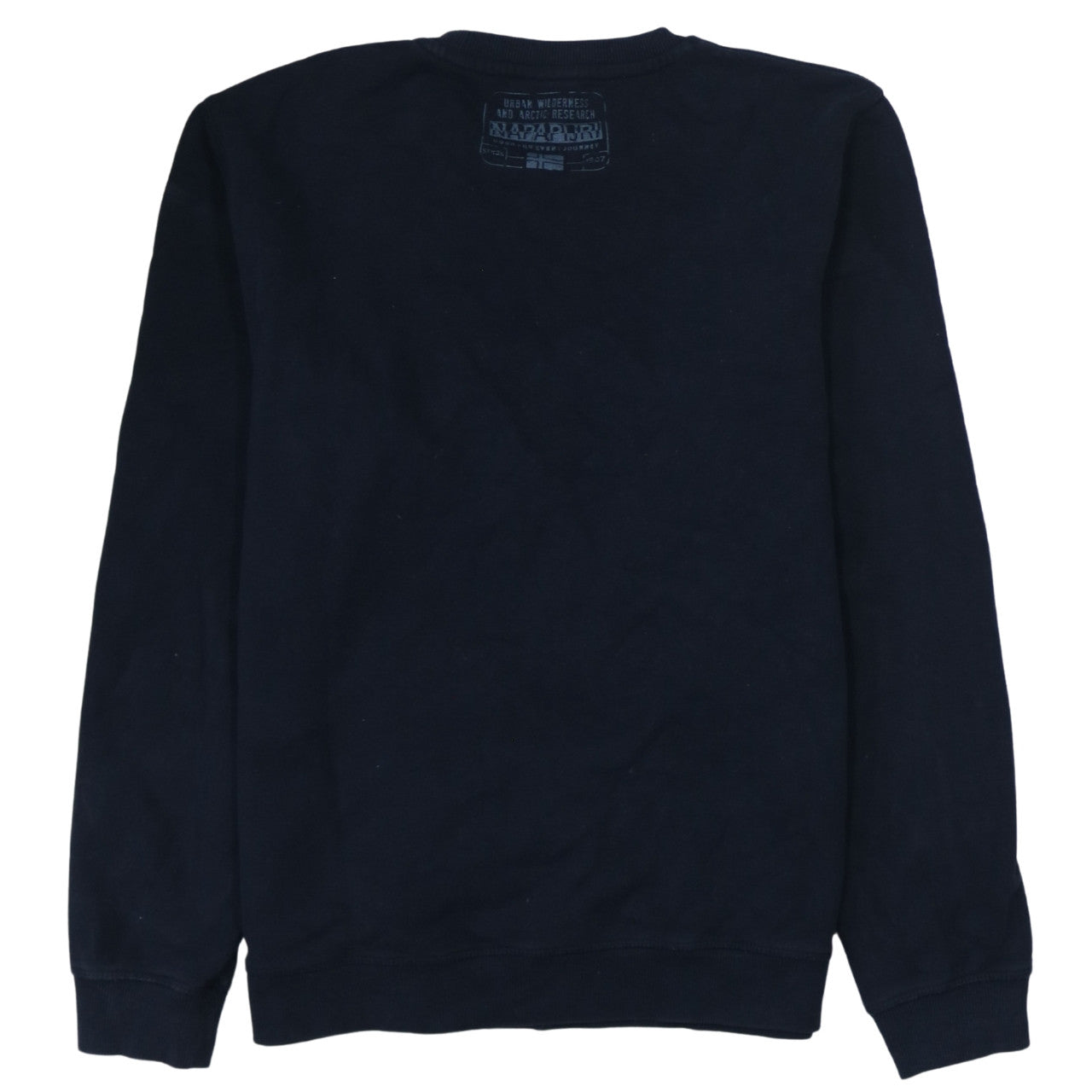 Napapijri Men's Blue Logo Crew Neck Pullover Sweatshirt L