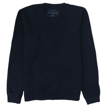 Napapijri Men's Blue Logo Crew Neck Pullover Sweatshirt L