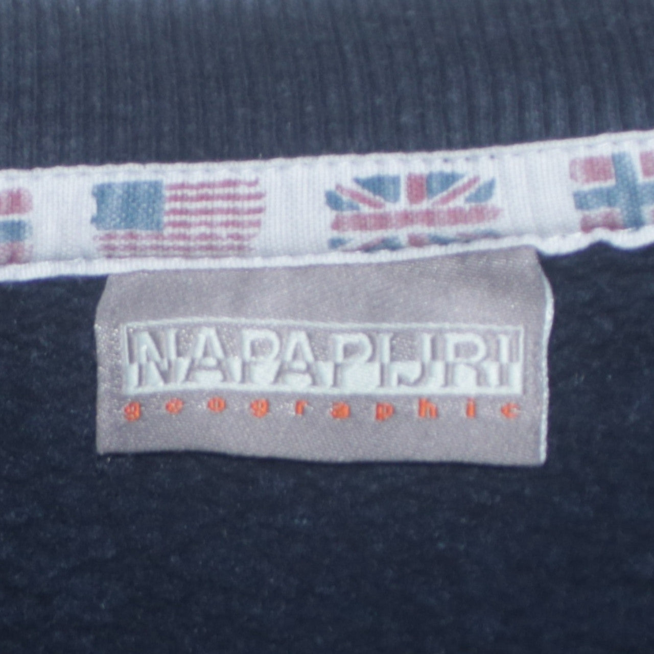 Napapijri Men's Blue Logo Crew Neck Pullover Sweatshirt L