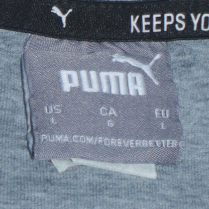 Puma Mens Grey Black Long Sleeve Crew Neck Sports Sweatshirt L