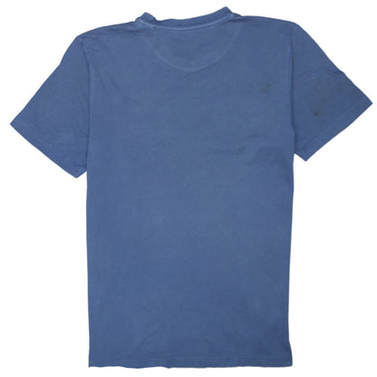 Adidas Men's Blue Graphic Print Crew Neck Cotton T-Shirt Size M