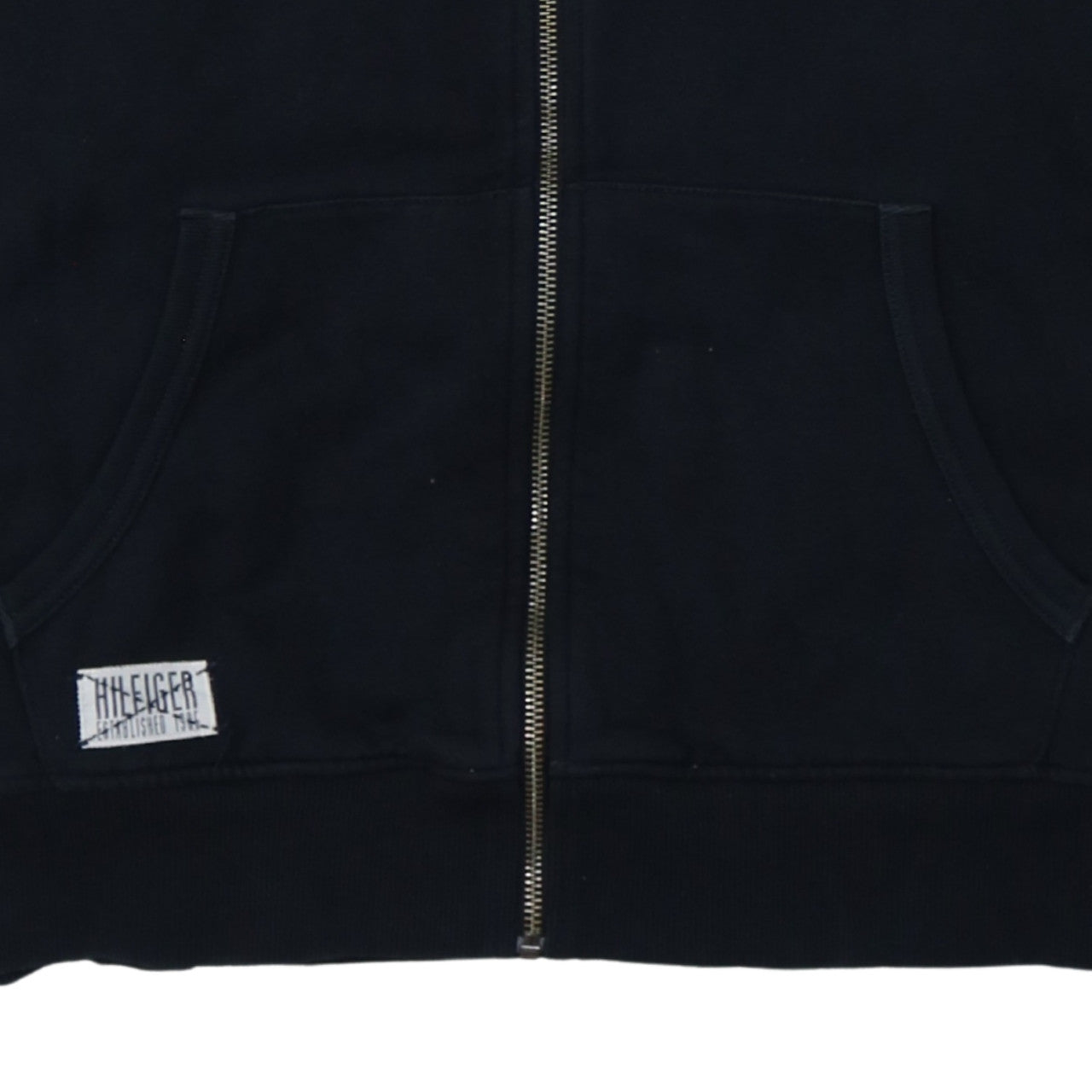 Tommy Hilfiger Men's Black Full Zip Hoodie Size L Regular Fit
