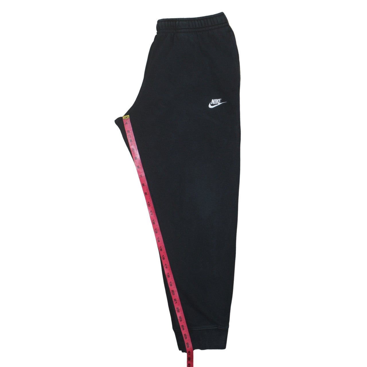 Nike Men's Black Fleece Joggers L Regular Fit Elastic Waist