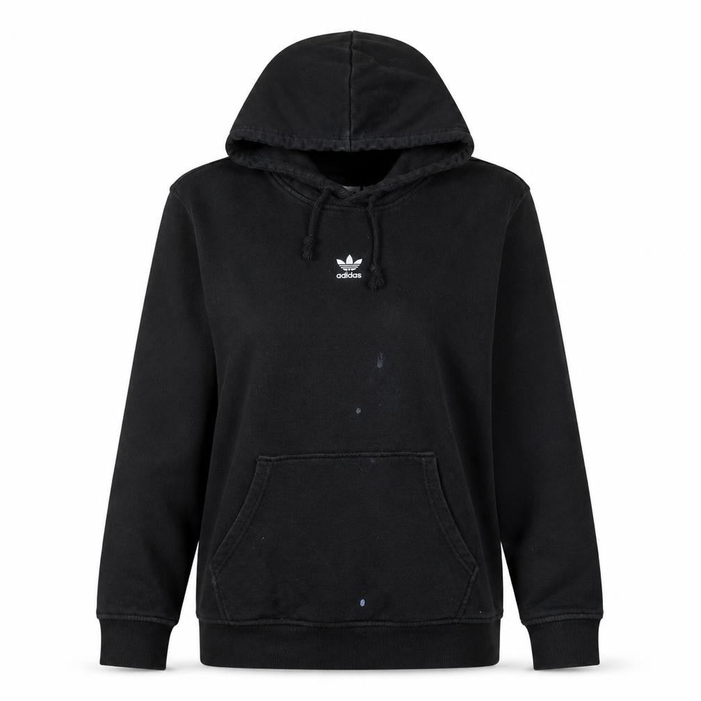 Adidas Womens Black Hoodie Size 10 Pullover Casual Cotton Sweatshirt