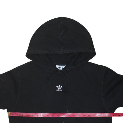 Adidas Womens Black Hoodie Size 10 Pullover Casual Cotton Sweatshirt