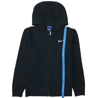 Nike Boys Black Full Zip Hoodie XL 13-15 Years Fleece Logo Sportswear