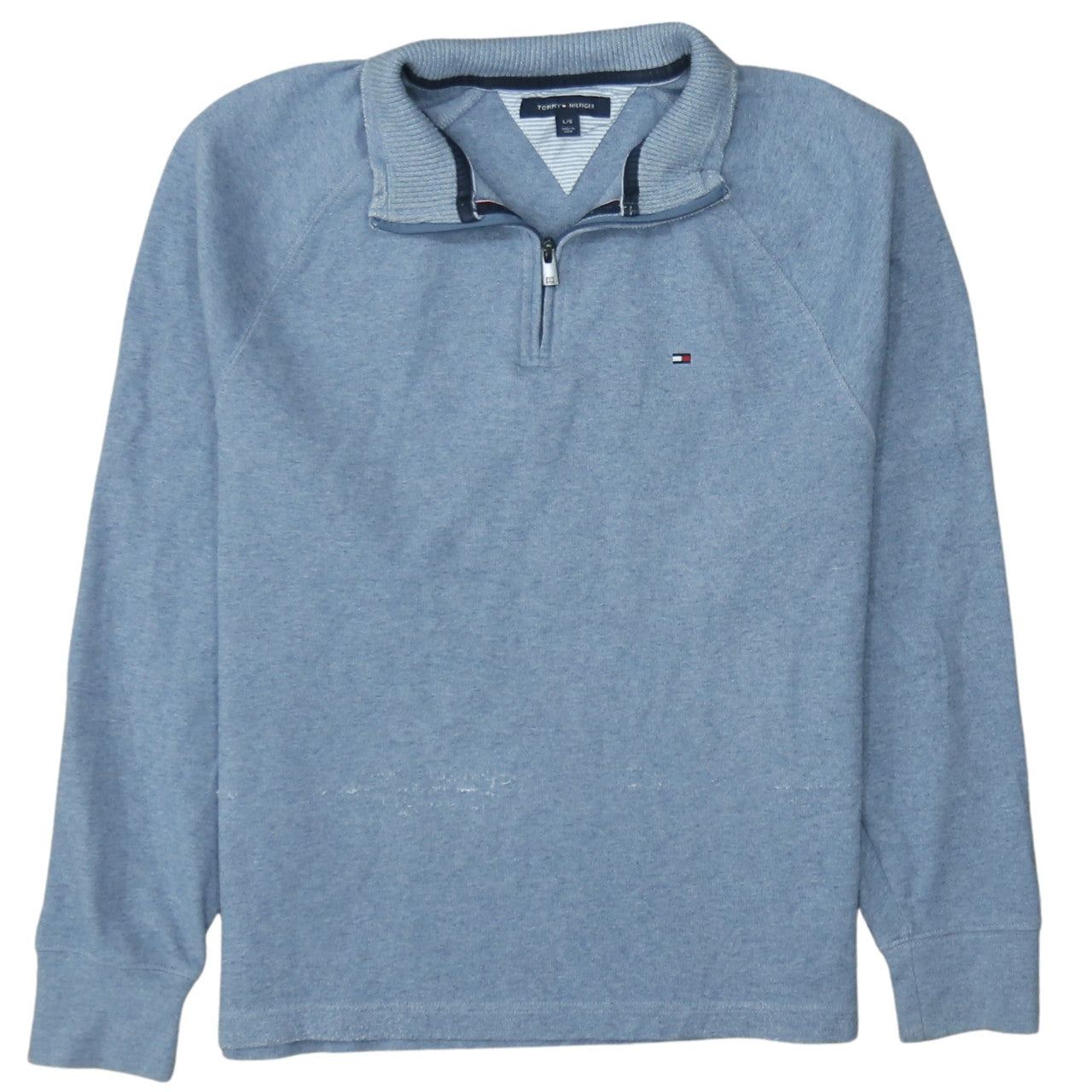 Tommy Hilfiger Mens Blue 1/4 Zip Mock Neck Sweatshirt Size L