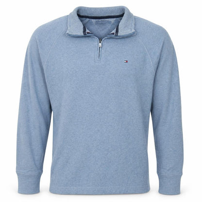 Tommy Hilfiger Mens Blue 1/4 Zip Mock Neck Sweatshirt Size L