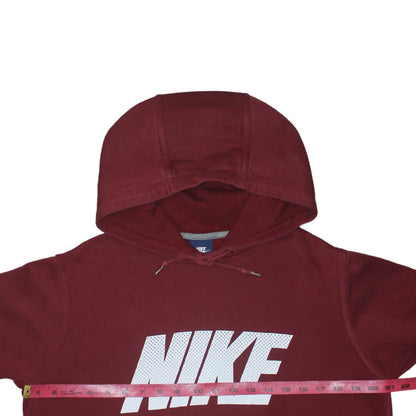Nike Men's Red Pullover Hoodie M Regular Fit Fleece Sweatshirt