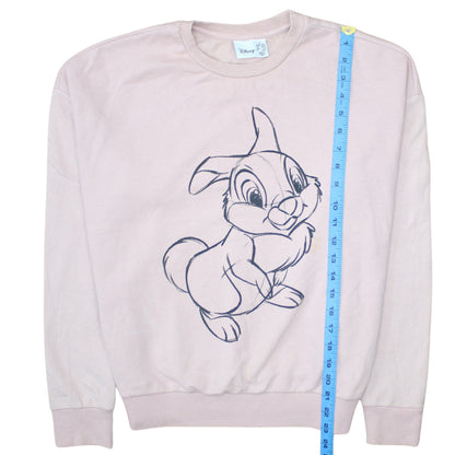 Disney Women Pink Thumper Sweatshirt Size S 10/12 Pullover Cotton