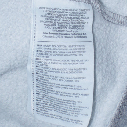 Nike Men's Grey Pullover Hoodie M Regular Fit Cotton Blend