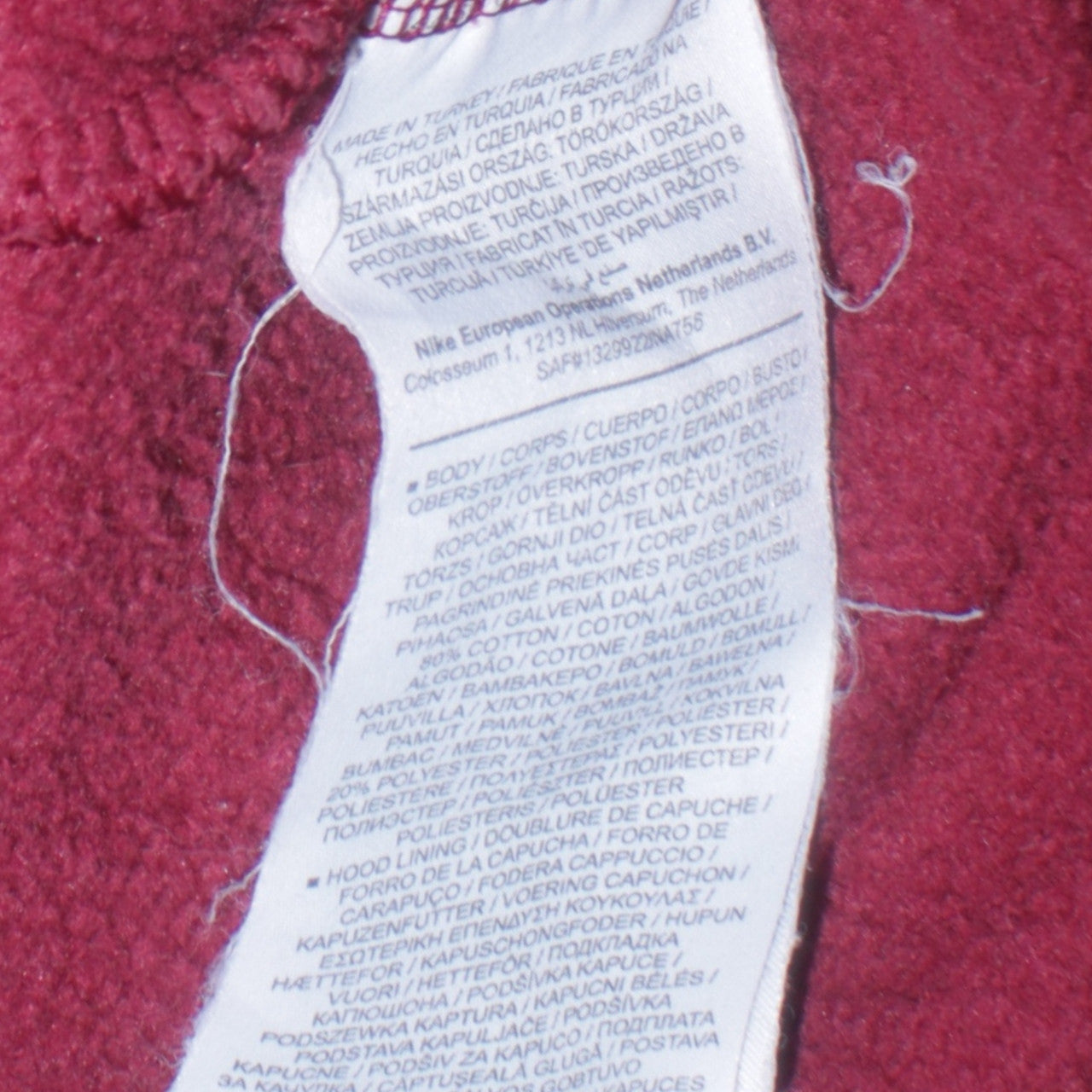 Nike Men's Red Pullover Hoodie L Logo Sportswear Fleece