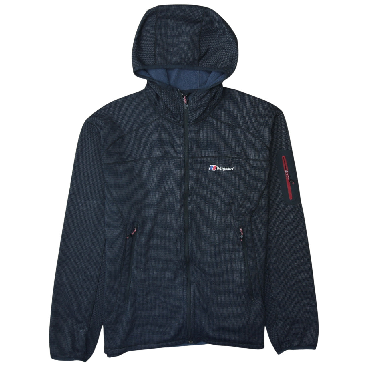 Berghaus Men's Black XL Full Zip Hooded Fleece Jacket