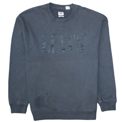 Levi's Men's Grey Relaxed Fit Logo Crew Neck Sweatshirt Size M