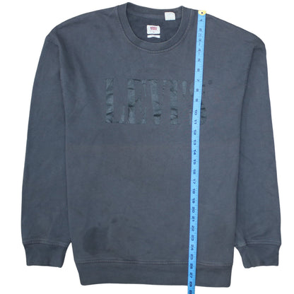 Levi's Men's Grey Relaxed Fit Logo Crew Neck Sweatshirt Size M
