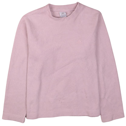 Adidas Women Pink Fleece Pullover Sweatshirt UK 16