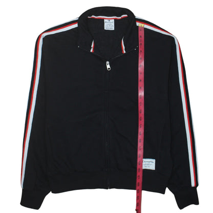 Champion Men's Black Track Jacket Large Full Zip Retro Sportswear