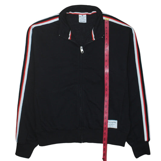 Champion Men's Black Track Jacket Large Full Zip Retro Sportswear