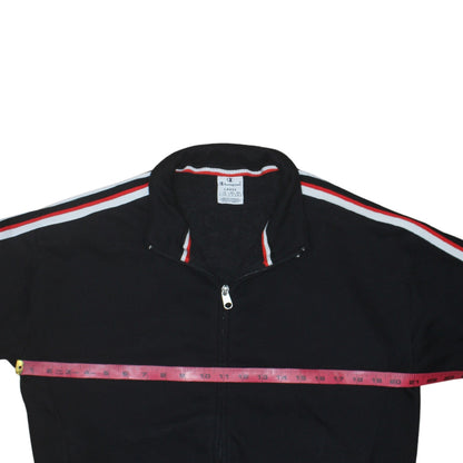 Champion Men's Black Track Jacket Large Full Zip Retro Sportswear