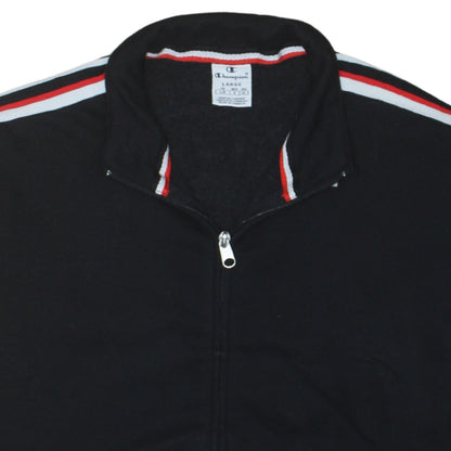 Champion Men's Black Track Jacket Large Full Zip Retro Sportswear
