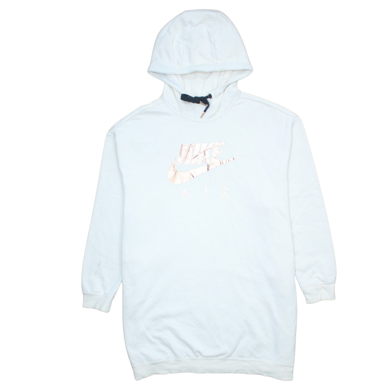 Nike Women’s White Pullover Hoodie Medium – Hooded Sweatshirt with Metallic Logo