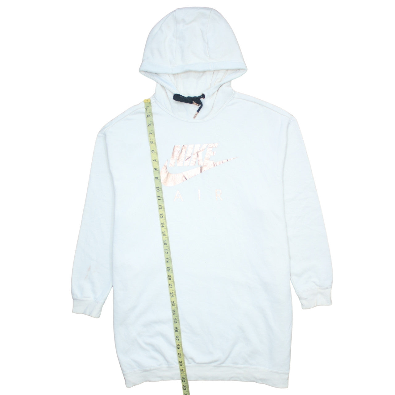 Nike Women’s White Pullover Hoodie Medium – Hooded Sweatshirt with Metallic Logo