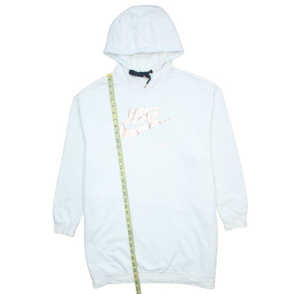 Nike Women’s White Pullover Hoodie Medium – Hooded Sweatshirt with Metallic Logo