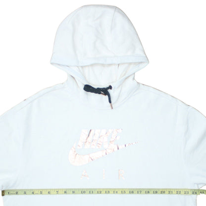 Nike Women’s White Pullover Hoodie Medium – Hooded Sweatshirt with Metallic Logo