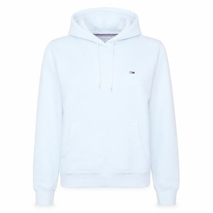 Front view of Tommy Jeans Women's White XS Pullover Hoodie Cotton Blend