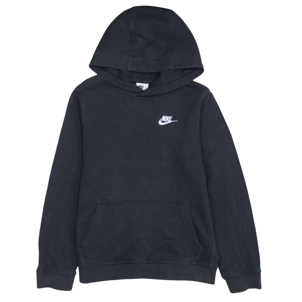 Nike Boys Black Pullover Hoodie L 147-158cm Fleece Logo Sweatshirt