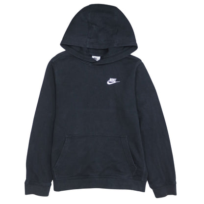 Nike Boys Black Pullover Hoodie L 147-158cm Fleece Logo Sweatshirt