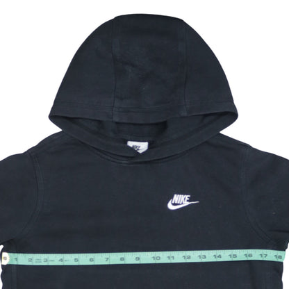 Nike Boys Black Pullover Hoodie L 147-158cm Fleece Logo Sweatshirt