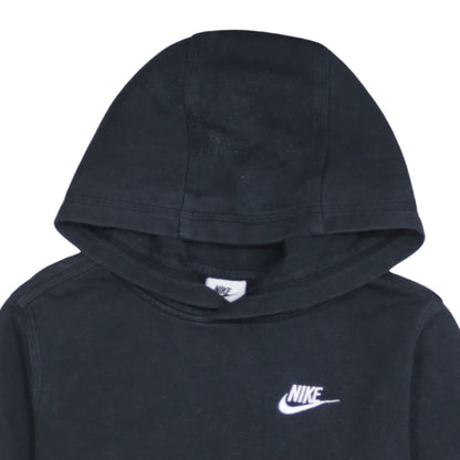 Nike Boys Black Pullover Hoodie L 147-158cm Fleece Logo Sweatshirt