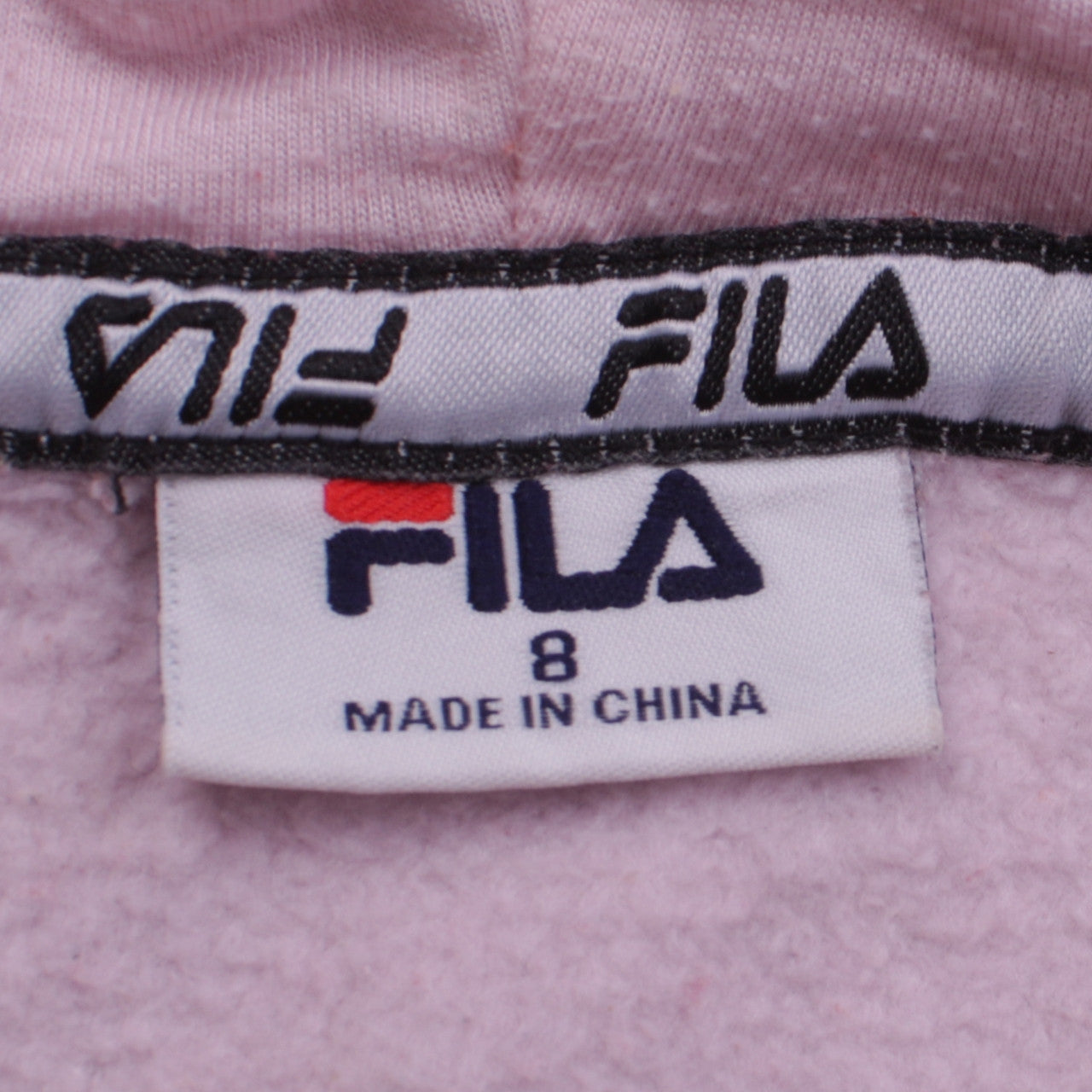 Fila Womens Pink Full Zip Hoodie Size 8 Hooded Sweatshirt