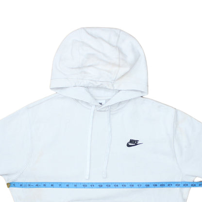 Nike Women White Medium Pullover Hoodie Cotton Blend