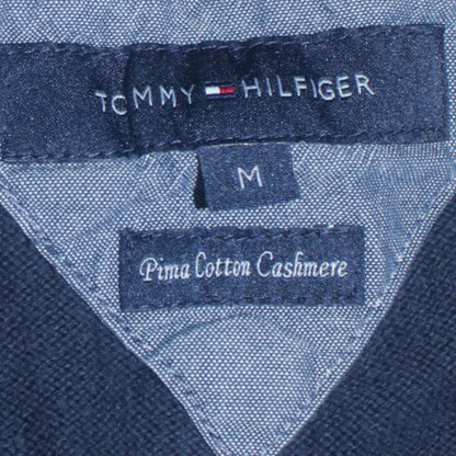 Tommy Hilfiger Men’s Blue V-Neck Cotton Cashmere Pullover Sweatshirt M