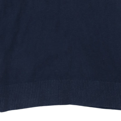 Tommy Hilfiger Men’s Blue V-Neck Cotton Cashmere Pullover Sweatshirt M