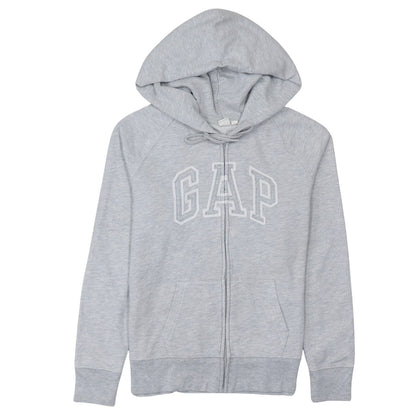 GAP Women Grey Full Zip Hoodie Sweatshirt Size M Cotton Blend