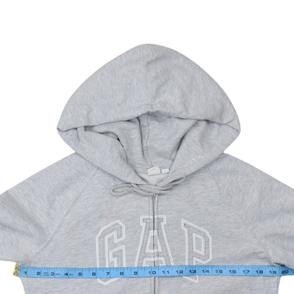 GAP Women Grey Full Zip Hoodie Sweatshirt Size M Cotton Blend