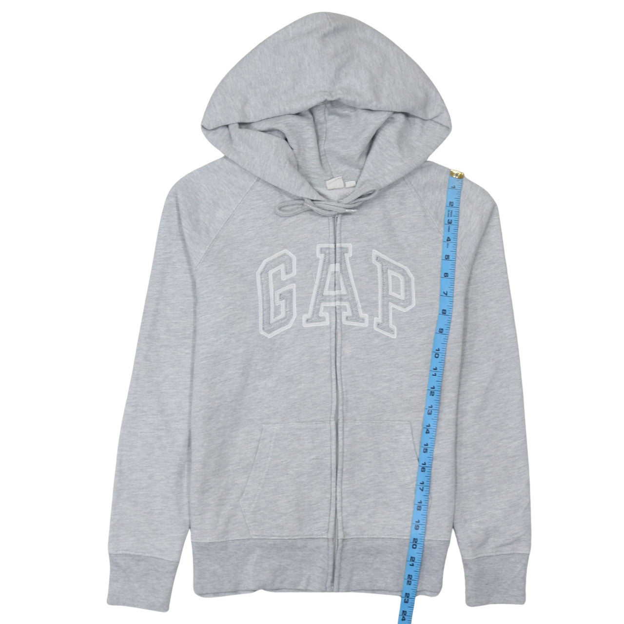 GAP Women Grey Full Zip Hoodie Sweatshirt Size M Cotton Blend