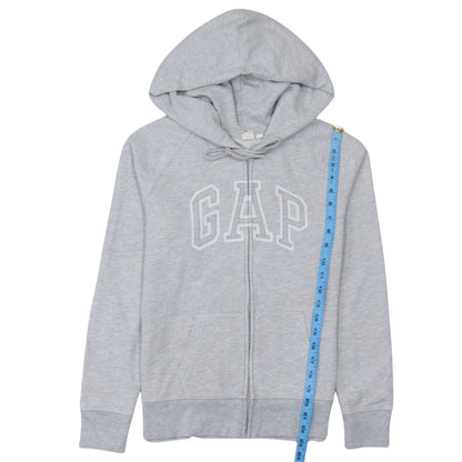GAP Women Grey Full Zip Hoodie Sweatshirt Size M Cotton Blend