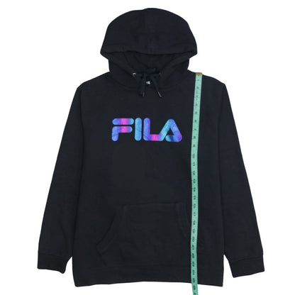 Fila Men's Black Pullover Hoodie XL Logo Graphic Sportswear