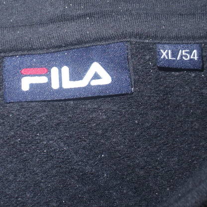 Fila Men's Black Pullover Hoodie XL Logo Graphic Sportswear