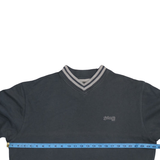 Schott NYC Men's Blue V-Neck Cotton Pullover Sweatshirt M