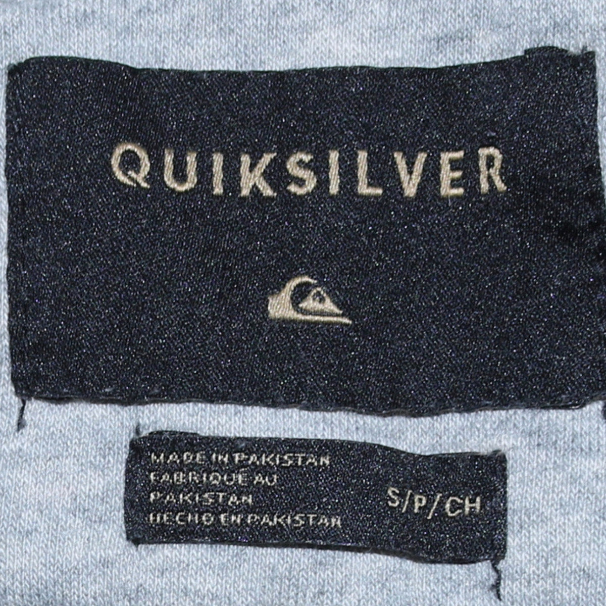 Quiksilver Men Grey Pullover Hoodie Small Graphic Logo