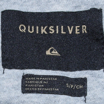 Quiksilver Men Grey Pullover Hoodie Small Graphic Logo