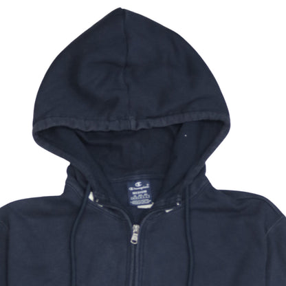Champion Men's Blue 1/2 Zip Fleece Hoodie Medium