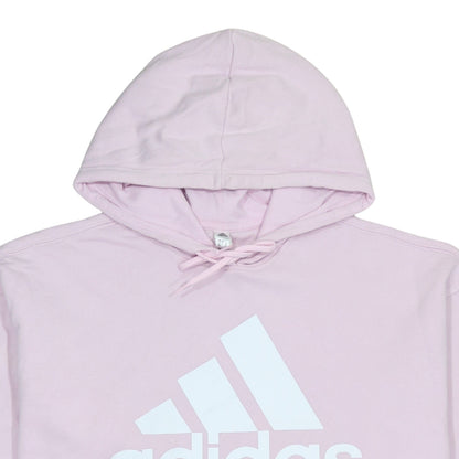 Adidas Women Pink Pullover Hoodie L 16-18 Hooded Logo Sweatshirt
