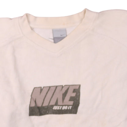 Nike Womens Beige V-Neck Pullover Sweatshirt Size L